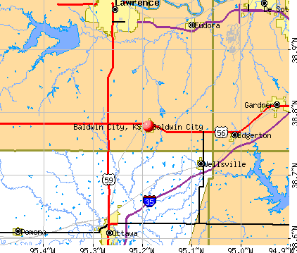 Baldwin City, KS map