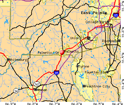 Palmetto, GA map