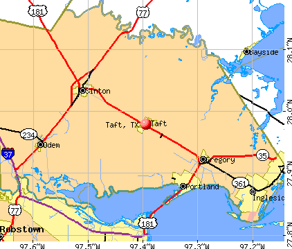 Taft, TX map