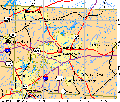 Greensboro, NC map