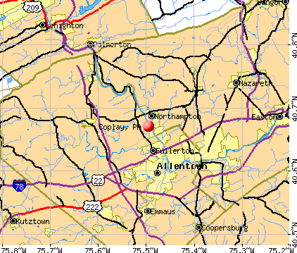 Coplay, PA map