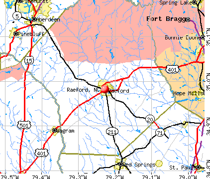 Raeford, NC map