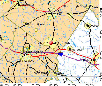 Social Circle, GA map