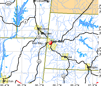 Red Bay, AL map