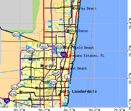 Pompano Estates, FL map