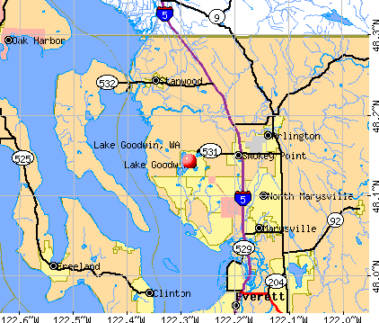 Lake Goodwin, WA map