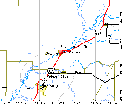 St. Anthony, ID map