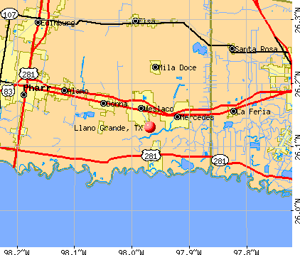 Llano Grande, TX map