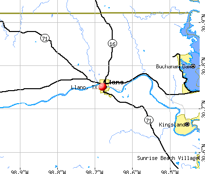 Llano, TX map