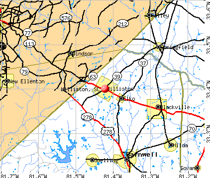 Williston, SC map