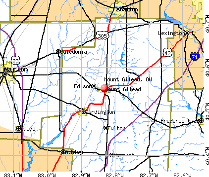 Mount Gilead, OH map