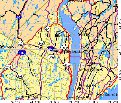 West Nyack, NY map