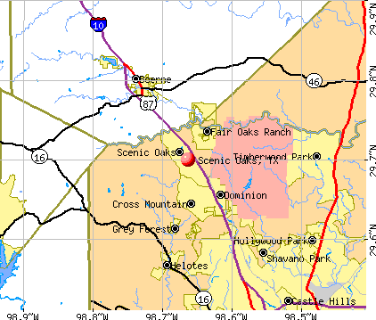 Scenic Oaks, TX map