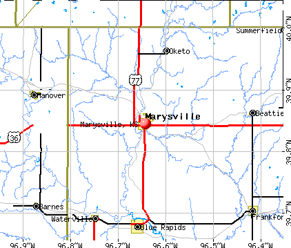 Marysville, KS map