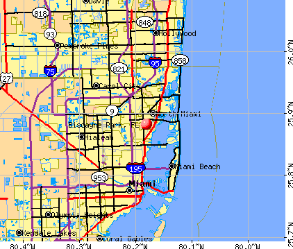 Biscayne Park, FL map