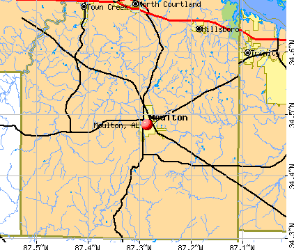 Moulton, AL map