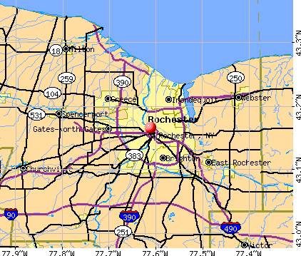 Rochester, NY map