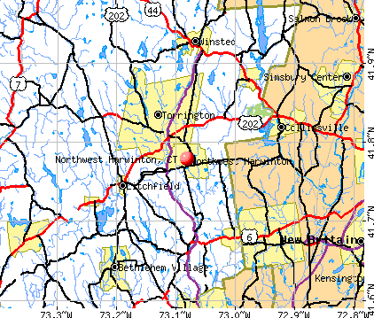 Northwest Harwinton, CT map