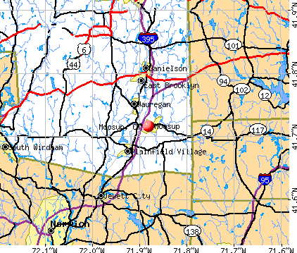 Moosup, CT map