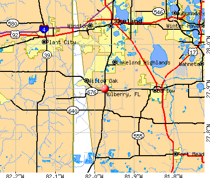 Mulberry, FL map