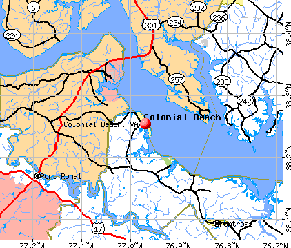 Colonial Beach, VA map
