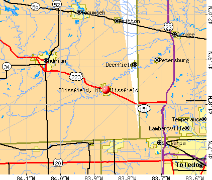 Blissfield, MI map