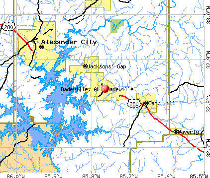 Dadeville, AL map