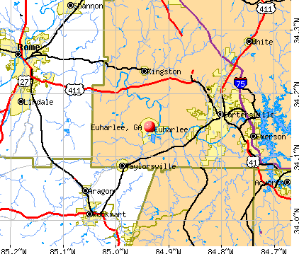 Euharlee, GA map
