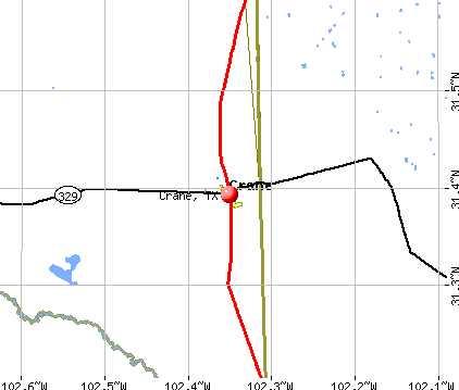 Crane, TX map