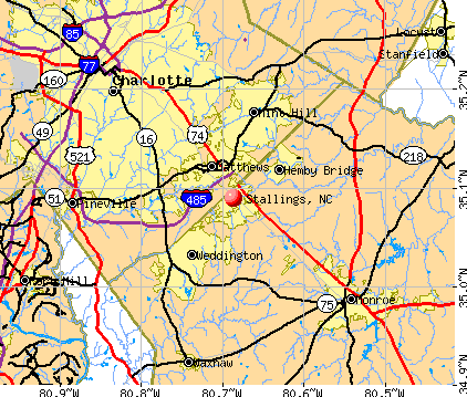 Stallings, NC map