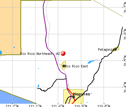 Rio Rico Northeast, AZ map