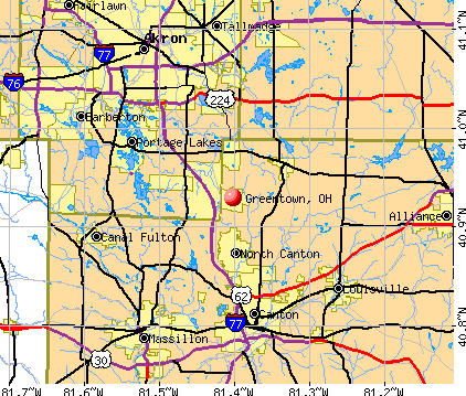 Greentown, OH map