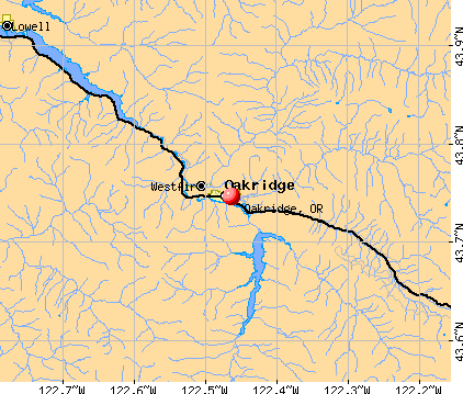 Oakridge, OR map