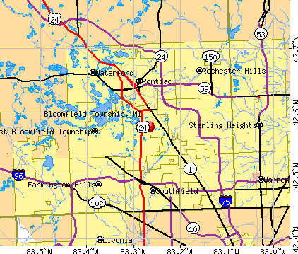 Bloomfield Township, MI map