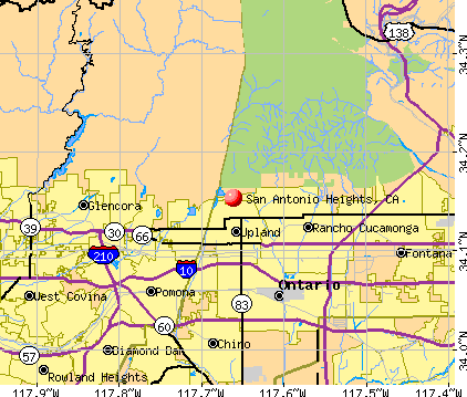 San Antonio Heights, CA map