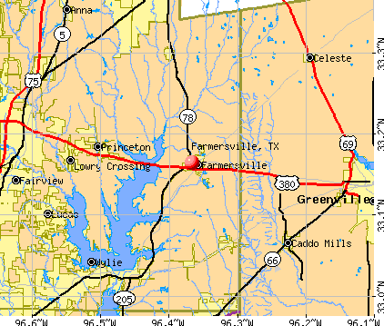 Farmersville, TX map