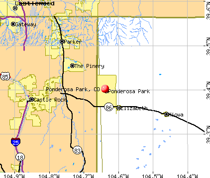 Ponderosa Park, CO map