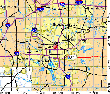 Akron, OH map