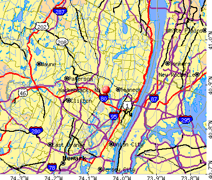 Hackensack, NJ map