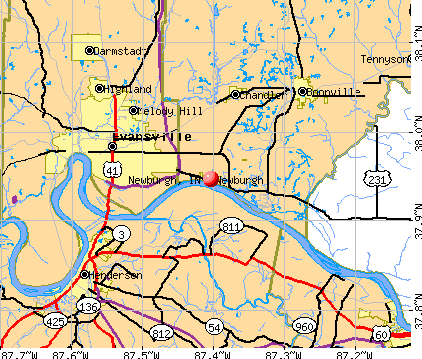 Newburgh, IN map