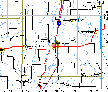 Bethany, MO map