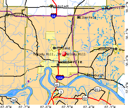 Melody Hill, IN map
