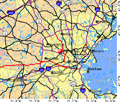 Arlington, MA map