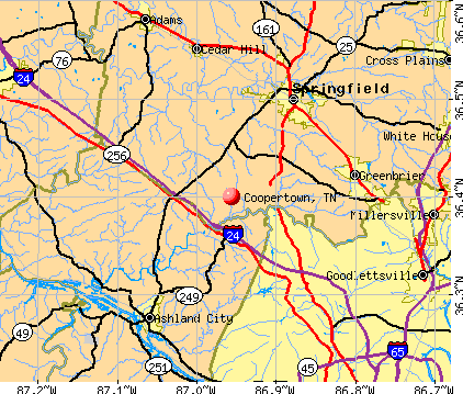 Coopertown, TN map