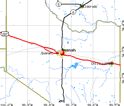 Quanah, TX map