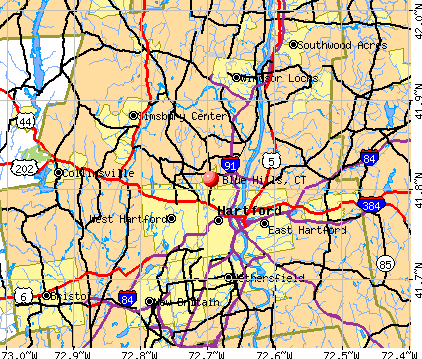 Blue Hills, CT map