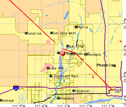 Youngtown, AZ map