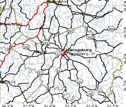Flemingsburg, KY map