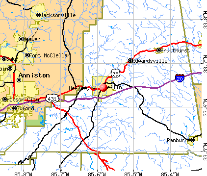 Heflin, AL map