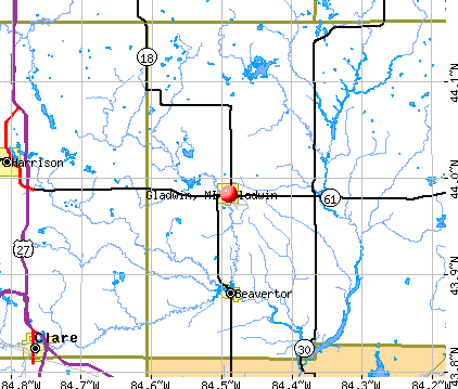Gladwin, MI map